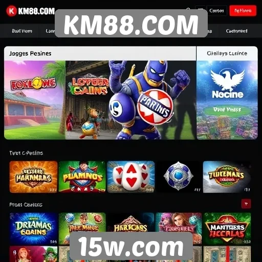 Variedade de jogos disponíveis no KM88